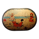 Lithographed sheet metal box " éts au planteur de caiffa " decorations children beach sea boats