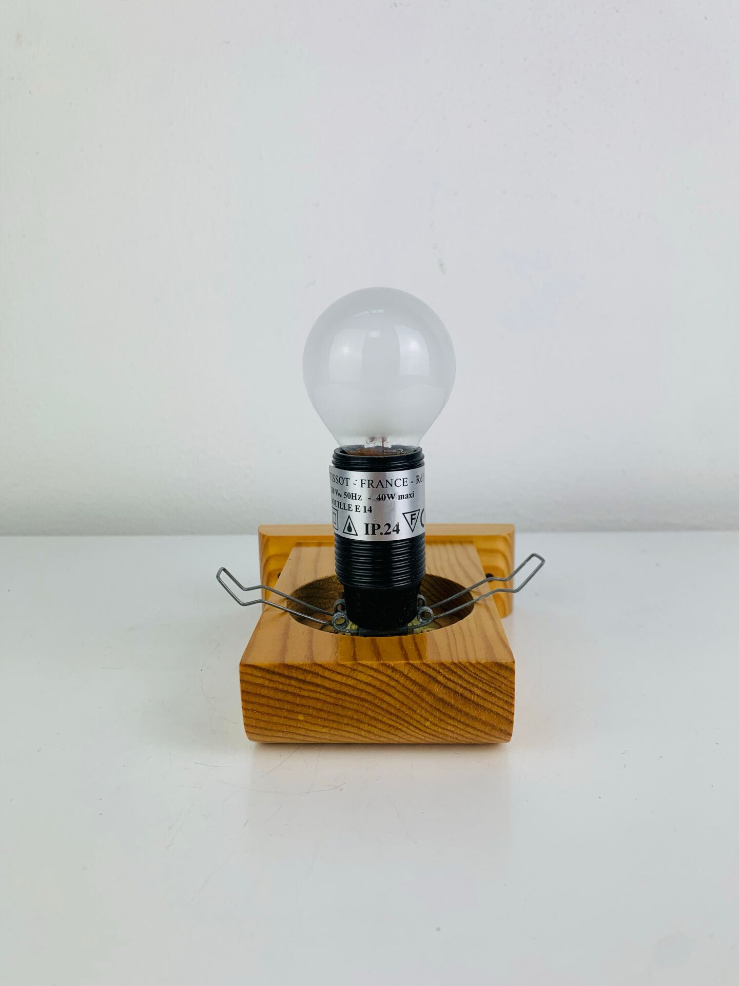 Vintage Tissot opaline globe and pin wall light.
