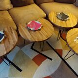 Industrial-style solid wood modular coffee table