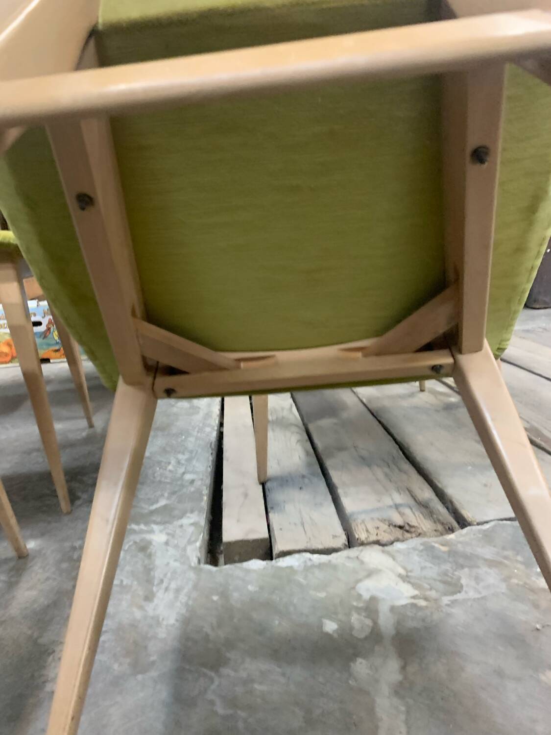 6 chaises scandinaves en velours vert, circa 1960