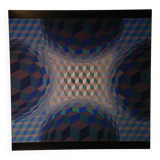 Plate by Victor Vasarely – "Universal Structure of the Hexagon" – Op A