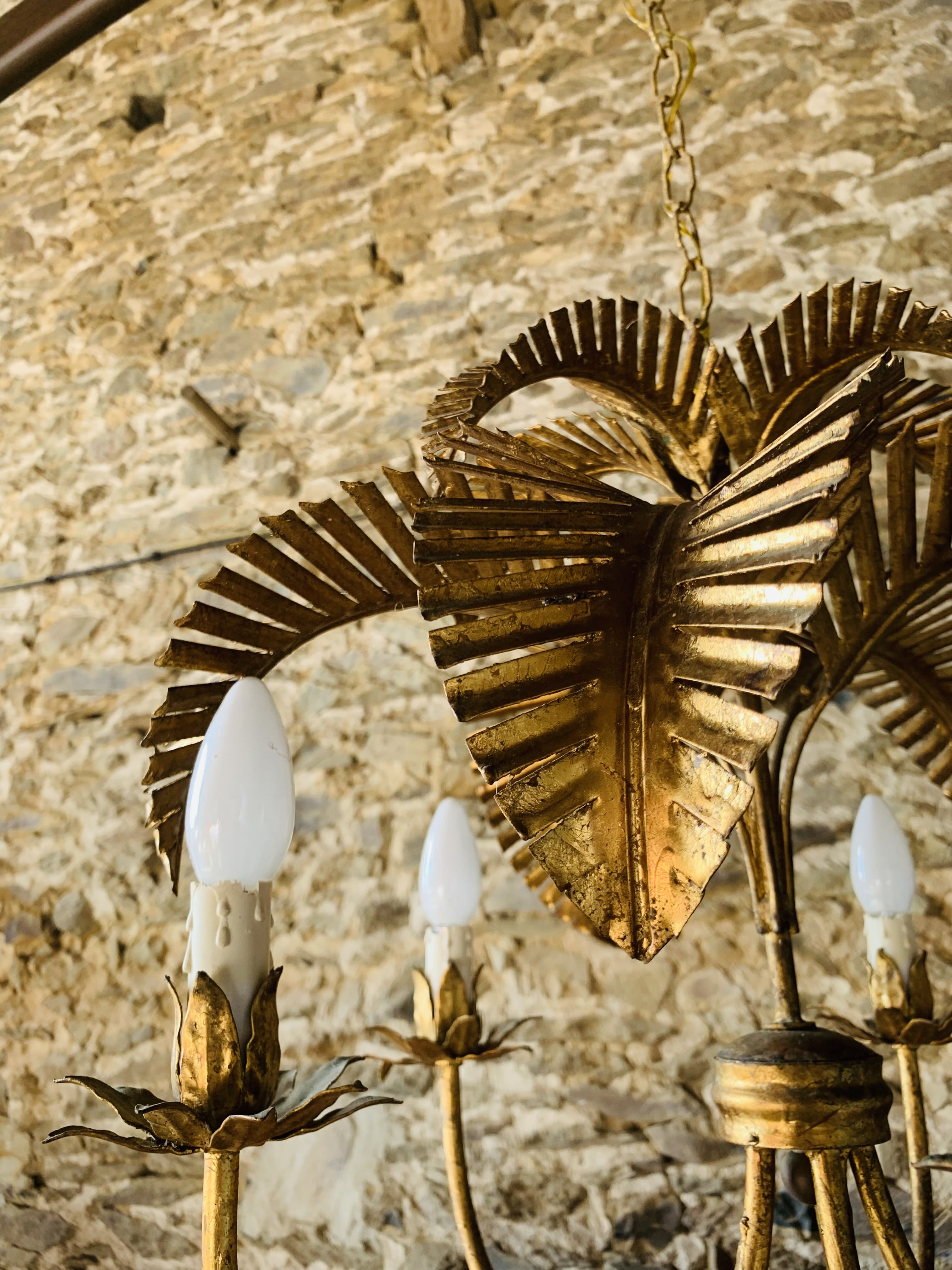 Palm type chandelier by Hans Kogl