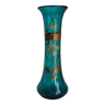 Vase verre soufflé turquoise art nouveau
