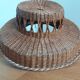 Aperitif basket for glasses and bottles in rattan wicker