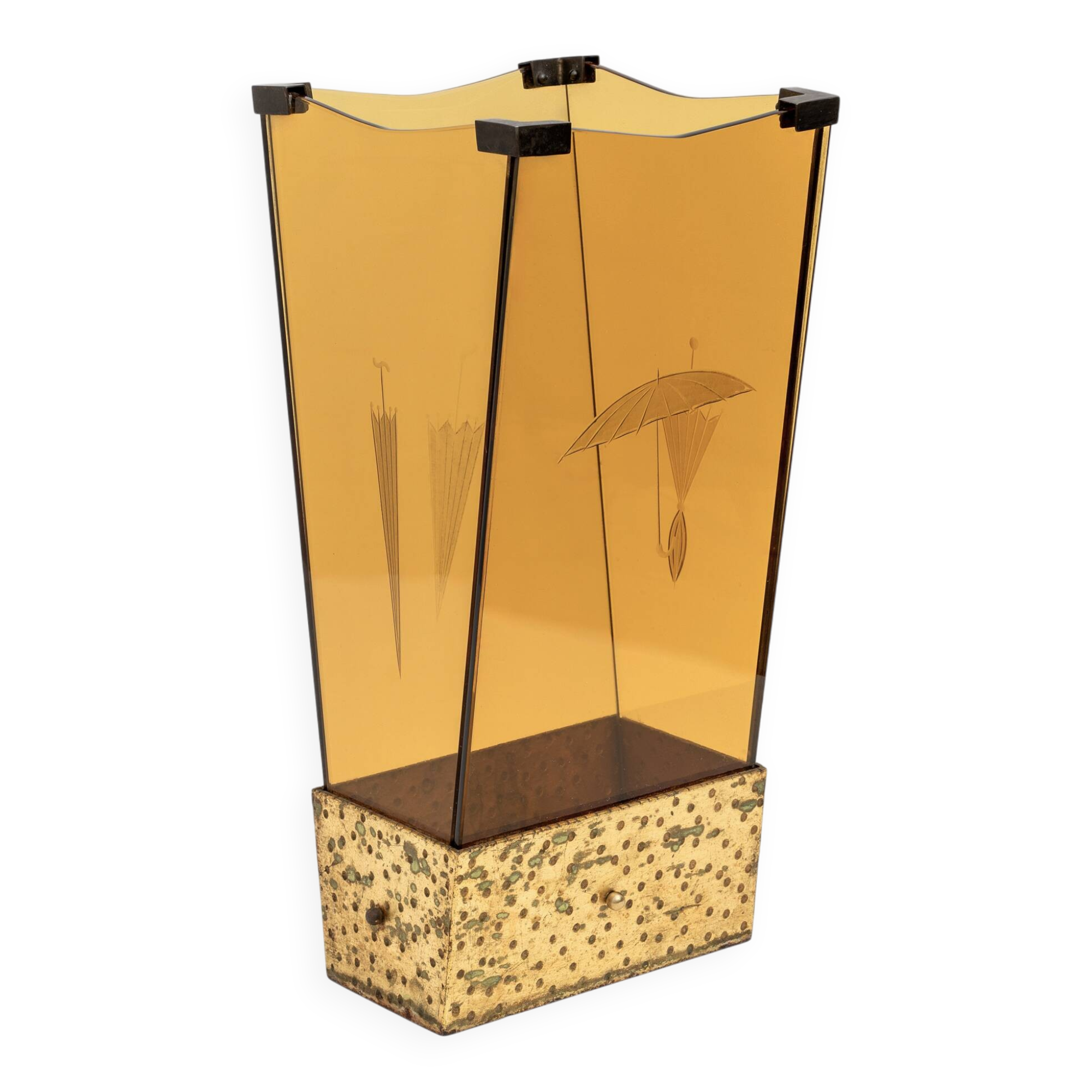Attributed Pierluigi Colli MidCentury, Glass Umbrella Stand, Cristal Art