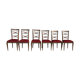 6 chaises art deco velours rouge