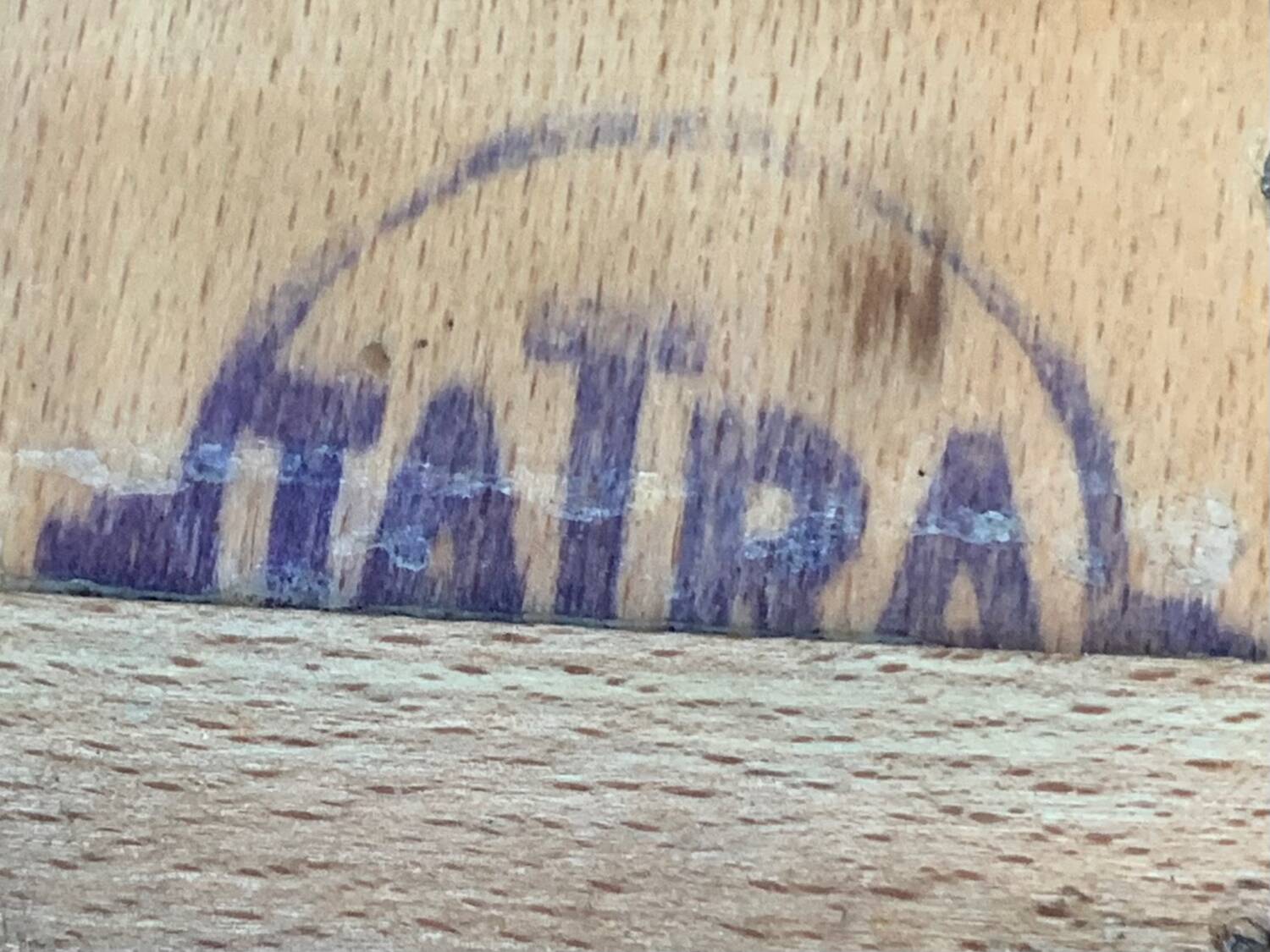 Art Deco dressing table in raw oak produced by Tatra Nabytok Czechoslovakia 1950