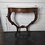 Console galbée ancienne style Louis XV en noyer