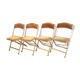 Série de 4 chaises pliantes Chaisor en velours moutarde