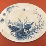 Gien Earthenware Antique Serving Dish Bird Decor
