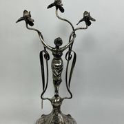 Large figurative chandelier with a femme fatale nymph.