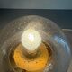 Flush glass shade with bubble texture and brass base by Hillebrand, 1960s, Germany.