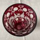 Bohemian glass vase ruby red with transparent decoration in pink and red table decoration