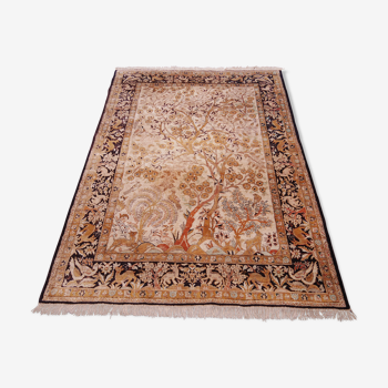 GHOUM handmade Persian silk rug 216 x 138 cm