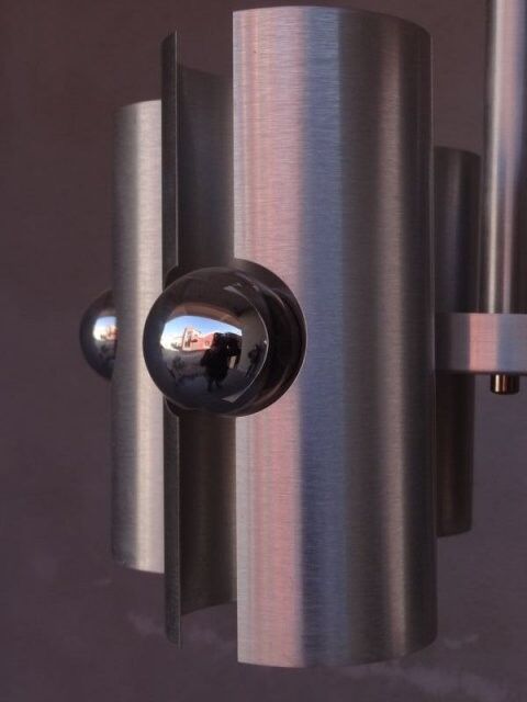 Chandelier 1970 brushed aluminum design