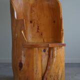 Chaise en souche en bouleau massif par un ébéniste suédois, Wabi Sabi, années 1950