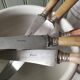 Lot de 5 couteaux « Paris » manche en corne et virole en argent.
