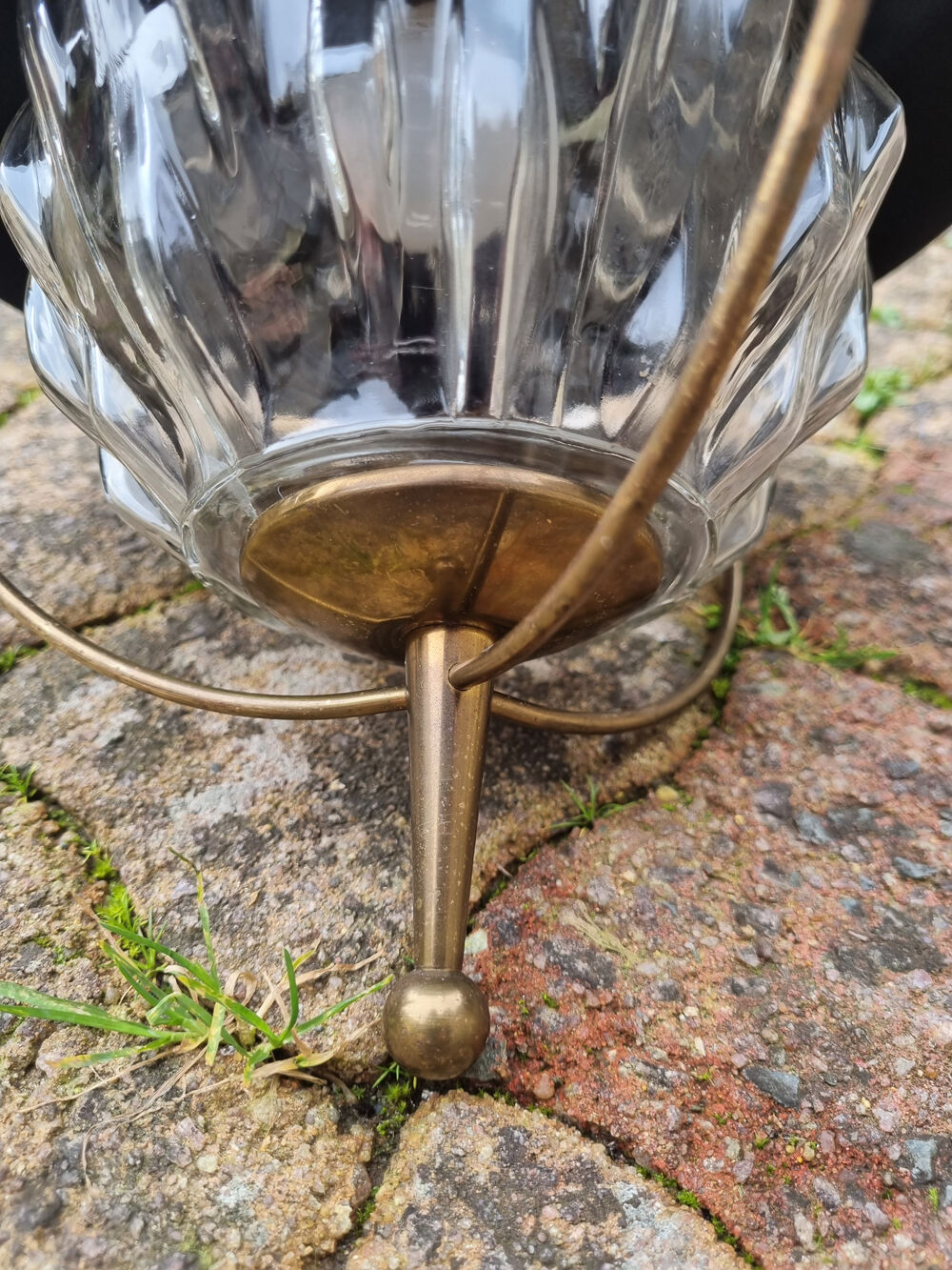 Vintage lantern suspension, Maison Lunel spirit, 50s