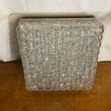 Antique Wall Lamp Ceiling Light Molded Glass + Vintage Black Metal Bracket