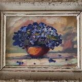Tableau Bouquet de Violettes fin XIXème siècle