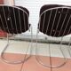 Set of four chrome metal wired chairs by Gastone Rinaldi / vintage 70s