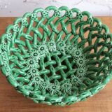 Ceramic basket / Green openwork bowl – Pichon Uzès