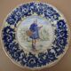 Old earthenware plate decorated with a character marked Le HAVRE