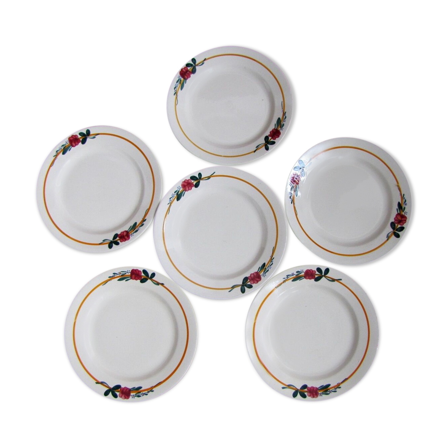 8 old dessert decoration in niderviller earthenware