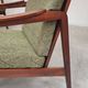 Pair of wooden armchairs Uluv green fabric 1960