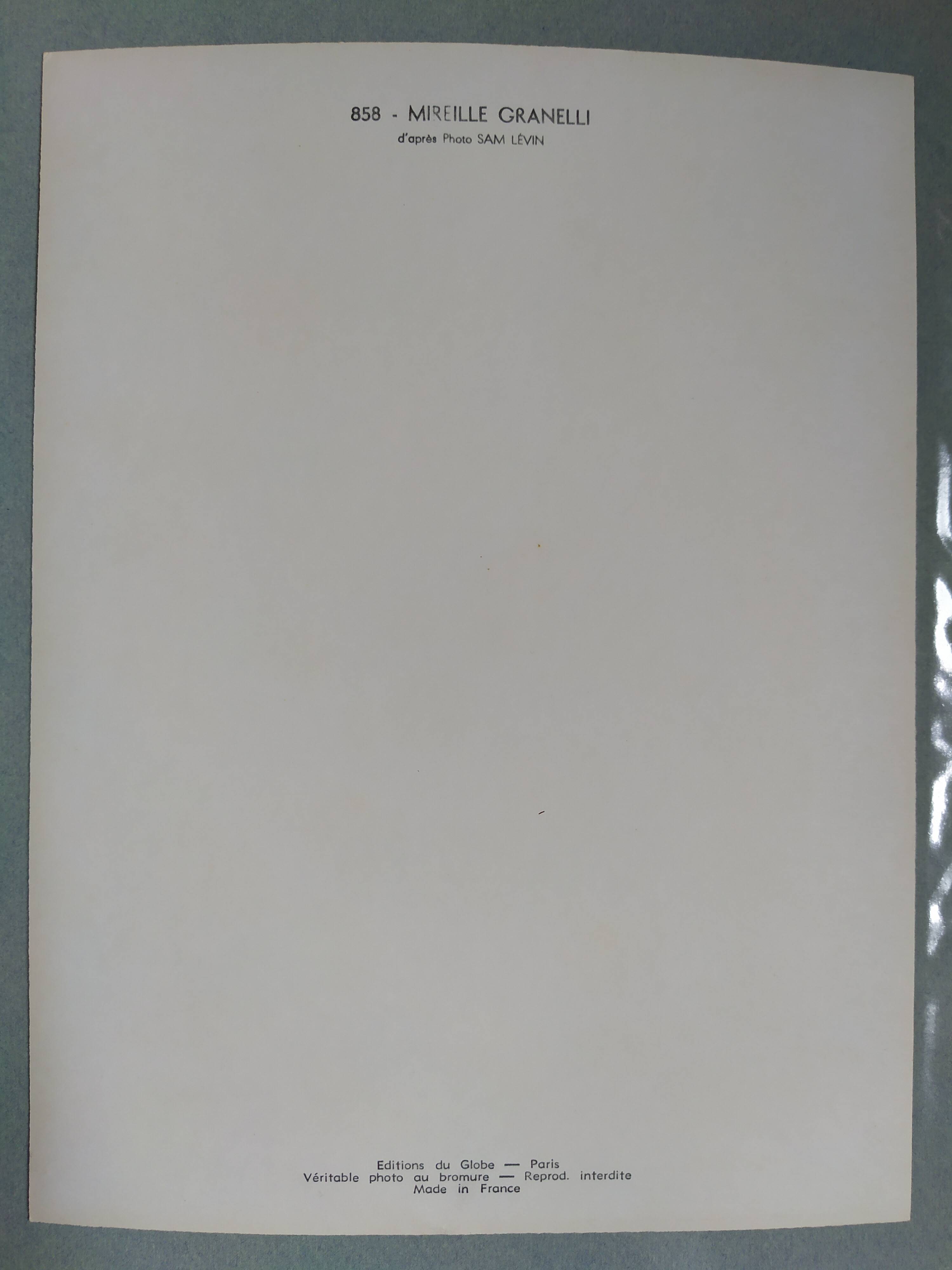 Original photograph of "Mireille Granelli" around 1960.