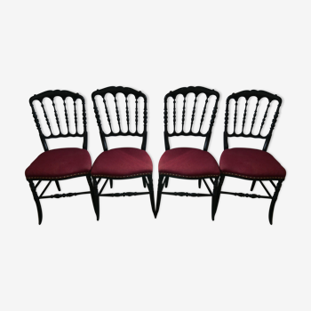 Napoleon III chairs in blackened wood