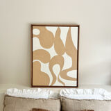 Beige and cream organic relief table.