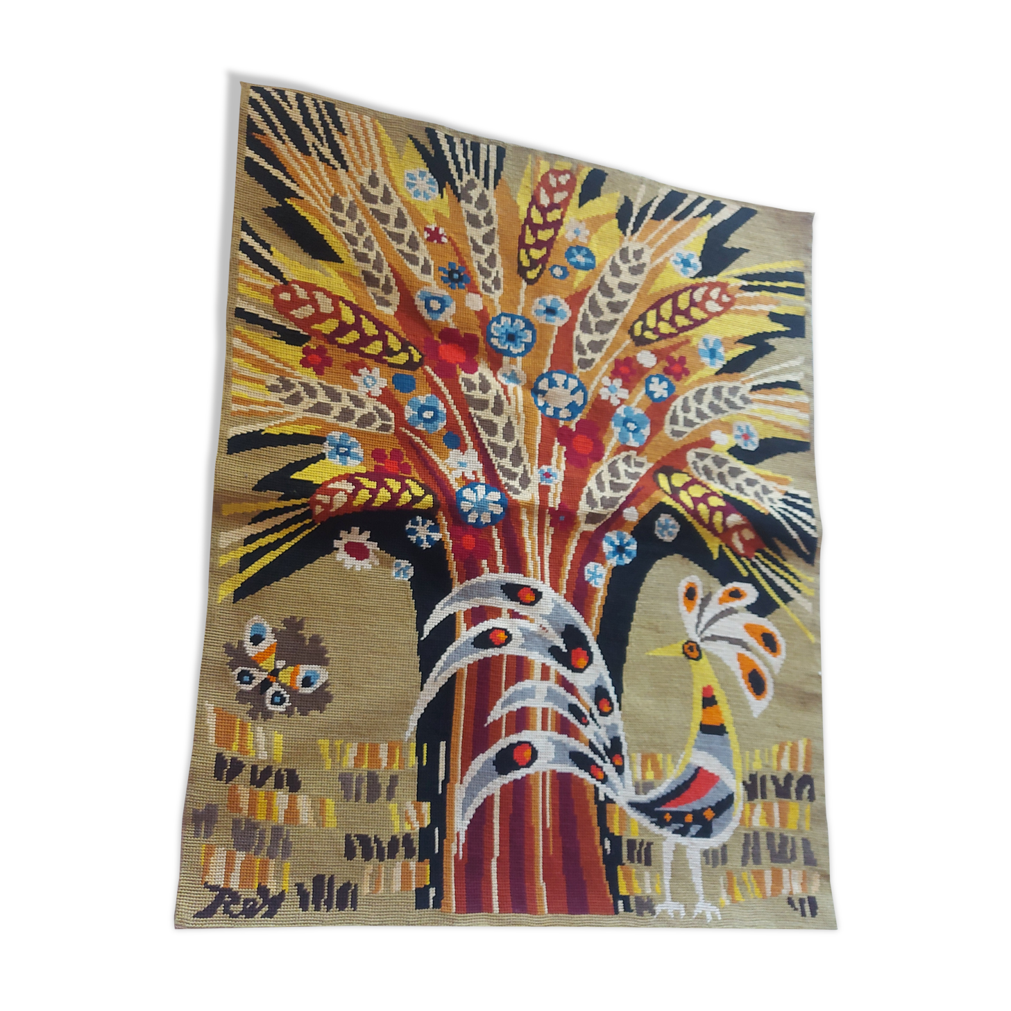 Tapestry with vintage canvas, Pierre Rey