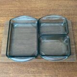 Mid-Century Danish Teak Cabaret Trays with Holmegaard Glasses, 1960s, Set of 4