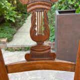 Pair of straw seated chairs