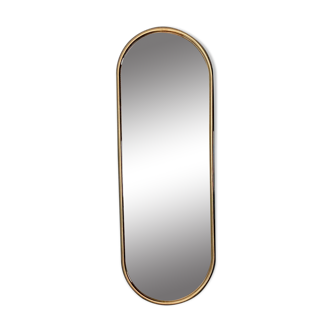 Oval mirror in gold metal 108x39cm