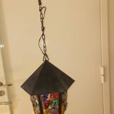 Pendant light, stained glass vestibule lantern