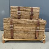 Vintage wicker trunks, set of 2 - 1970s
