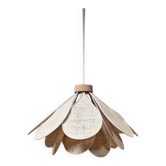 Iris flower pendant – 16 petals made of rattan and raffia