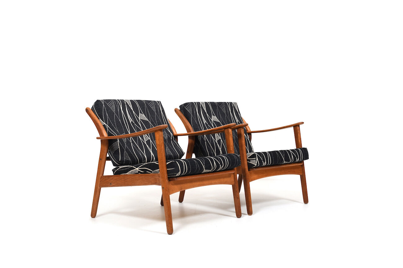 Pair of Danish Mid Century Easychairs by Nils Kofoed
