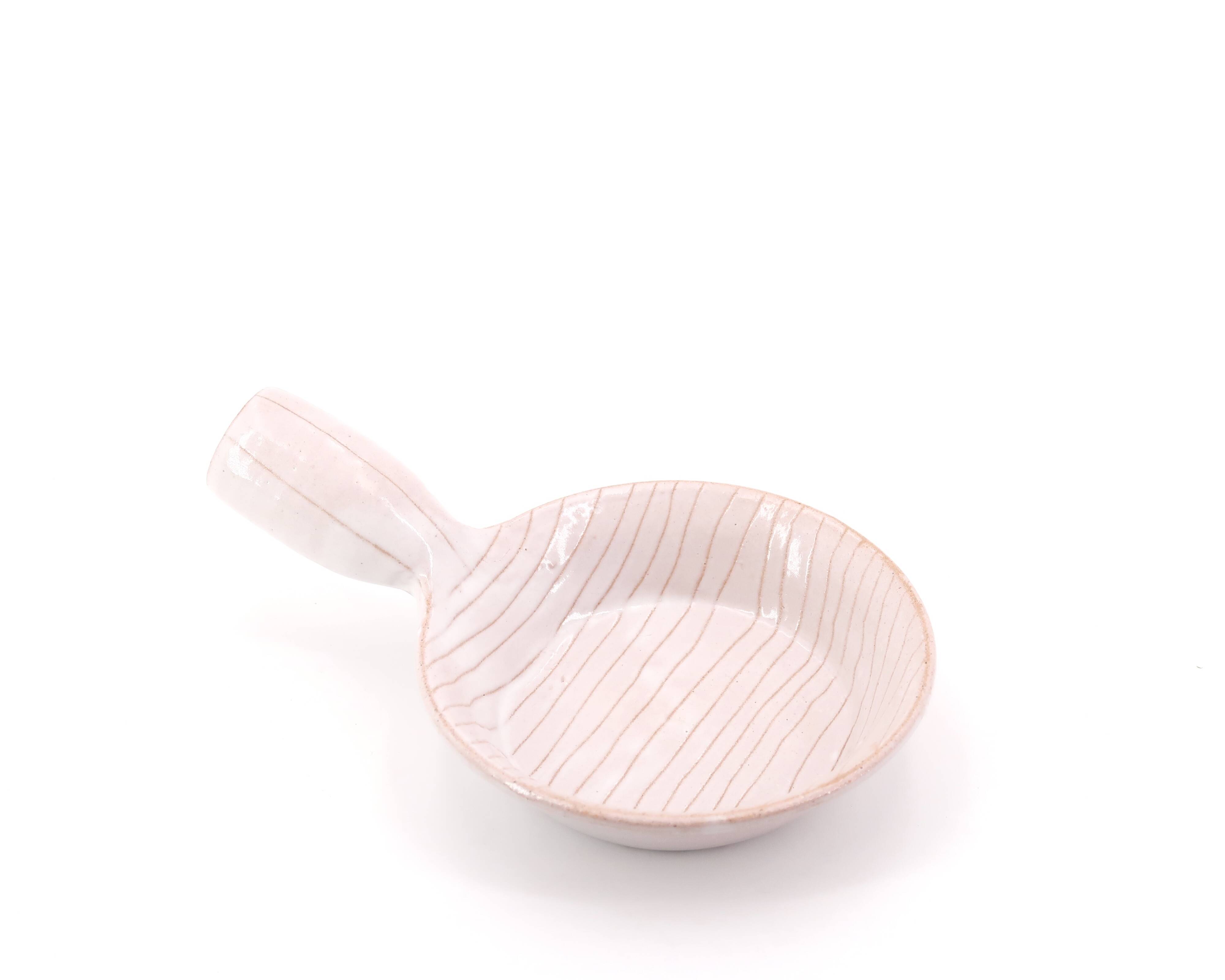 White striped bowl by Robert Picault, Vallauris