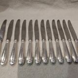 12 silver-plated table knives by Christofle Vendôme, 24.5cm
