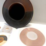 Black and Brown Hand-Painted Ceramic Piece attributed to Franco Bucci, Italy