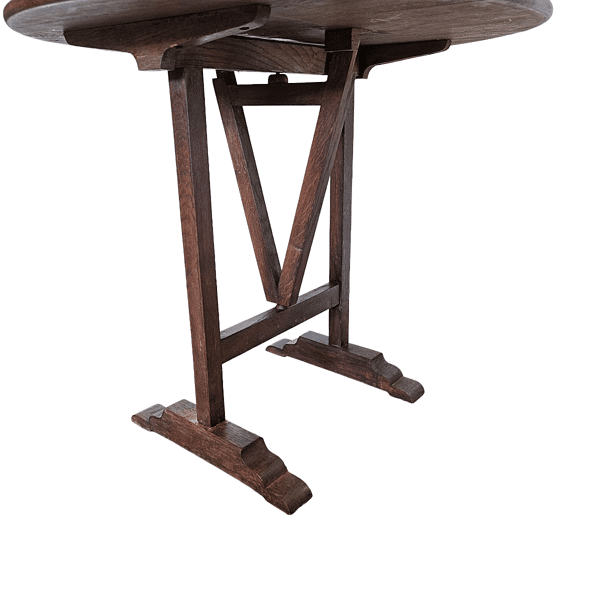 Table d'appoint vigneron en chêne français antique, début des années 1900.