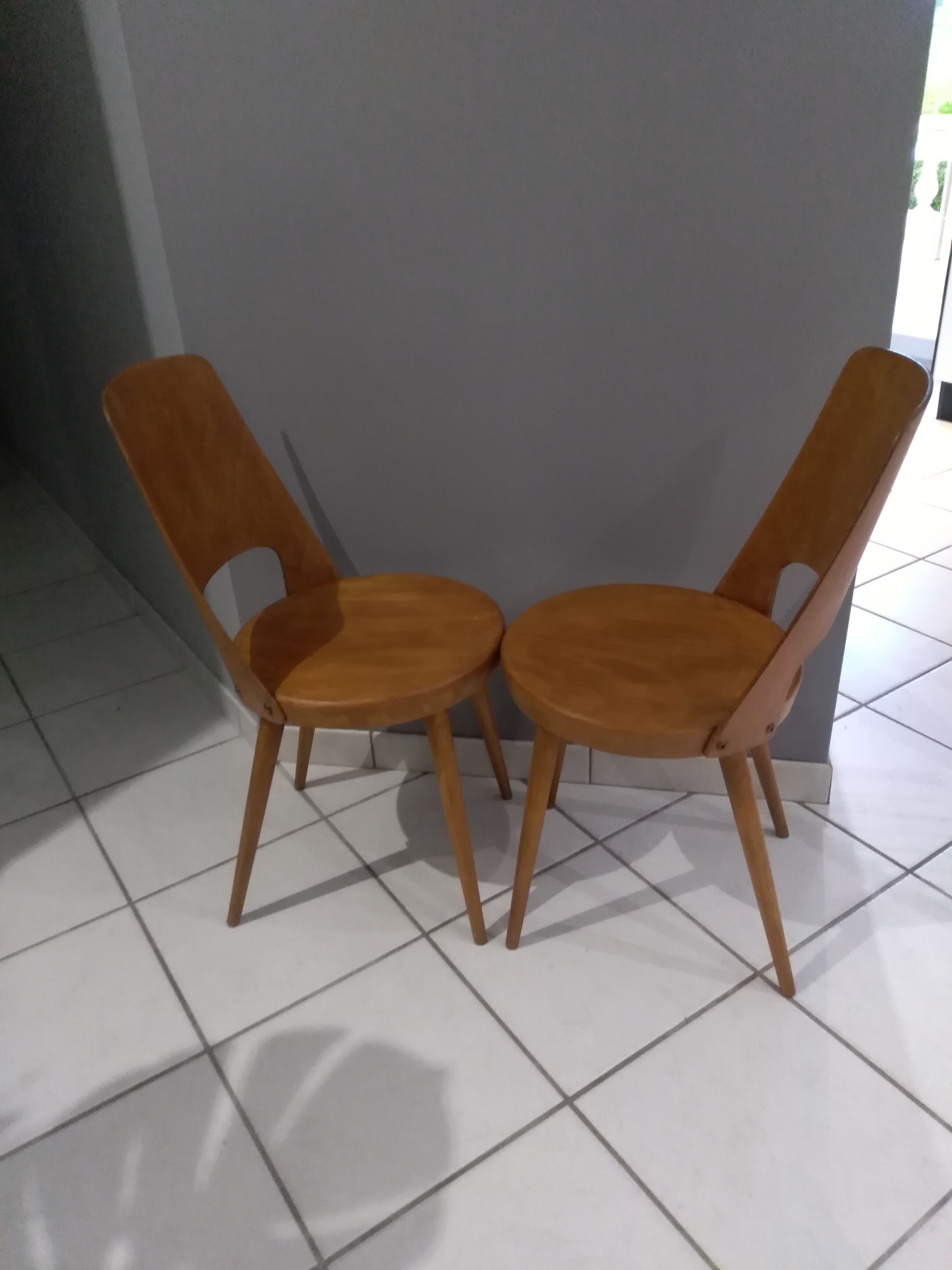 Pair of chairs Bistrot Baumann Mondor 1968