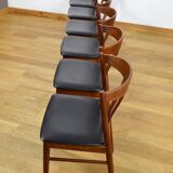 6 Chaises Danoise en Teck de Carl Ewent Ekstrom 1960