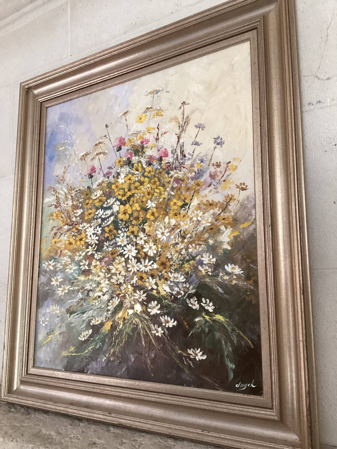 Tableau bouquet de fleurs champêtre