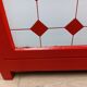 Meuble de métier , buffet parisien en tôle émaillé rouge et blanc