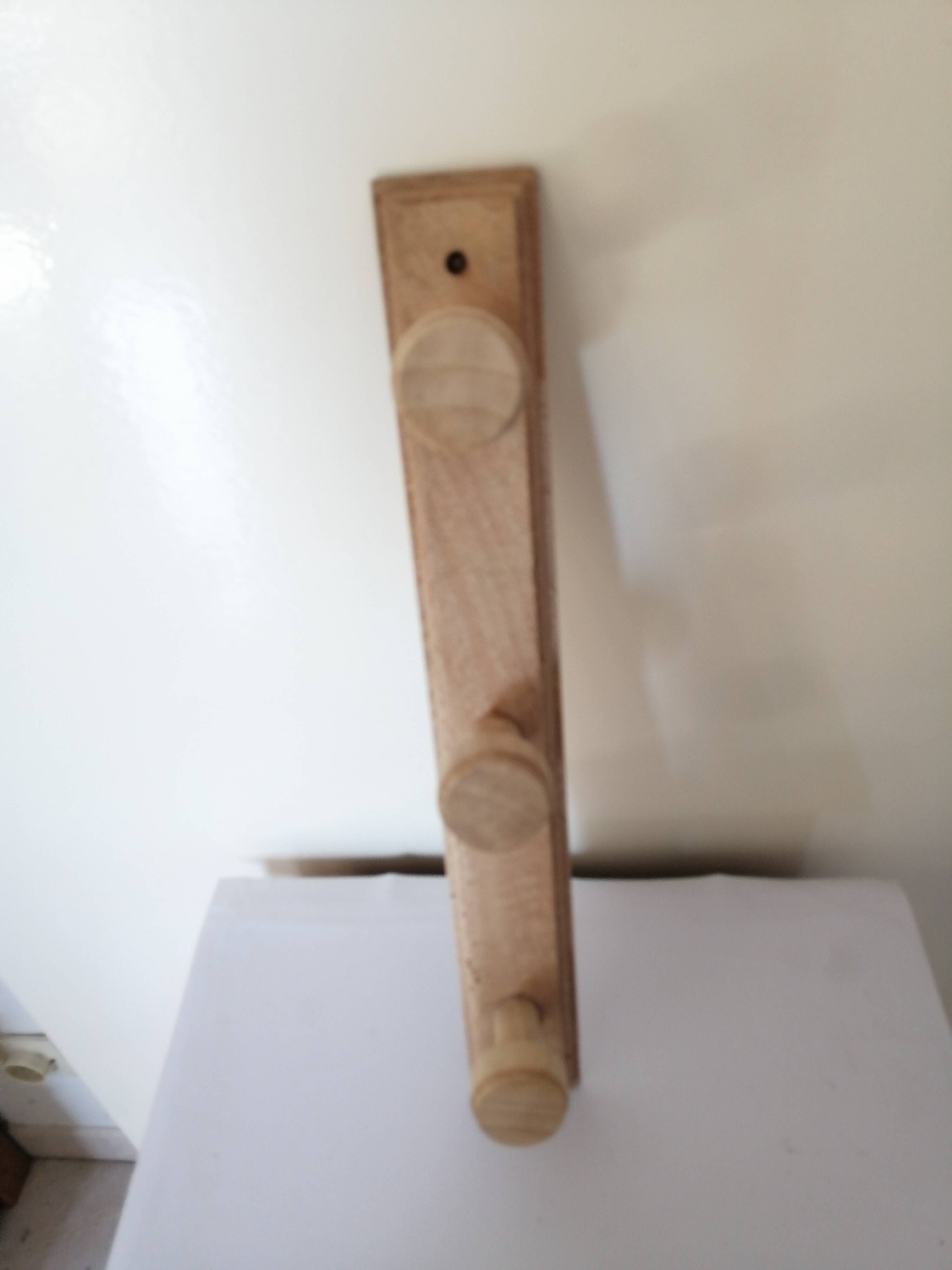 Vintage raw wood wall coat rack