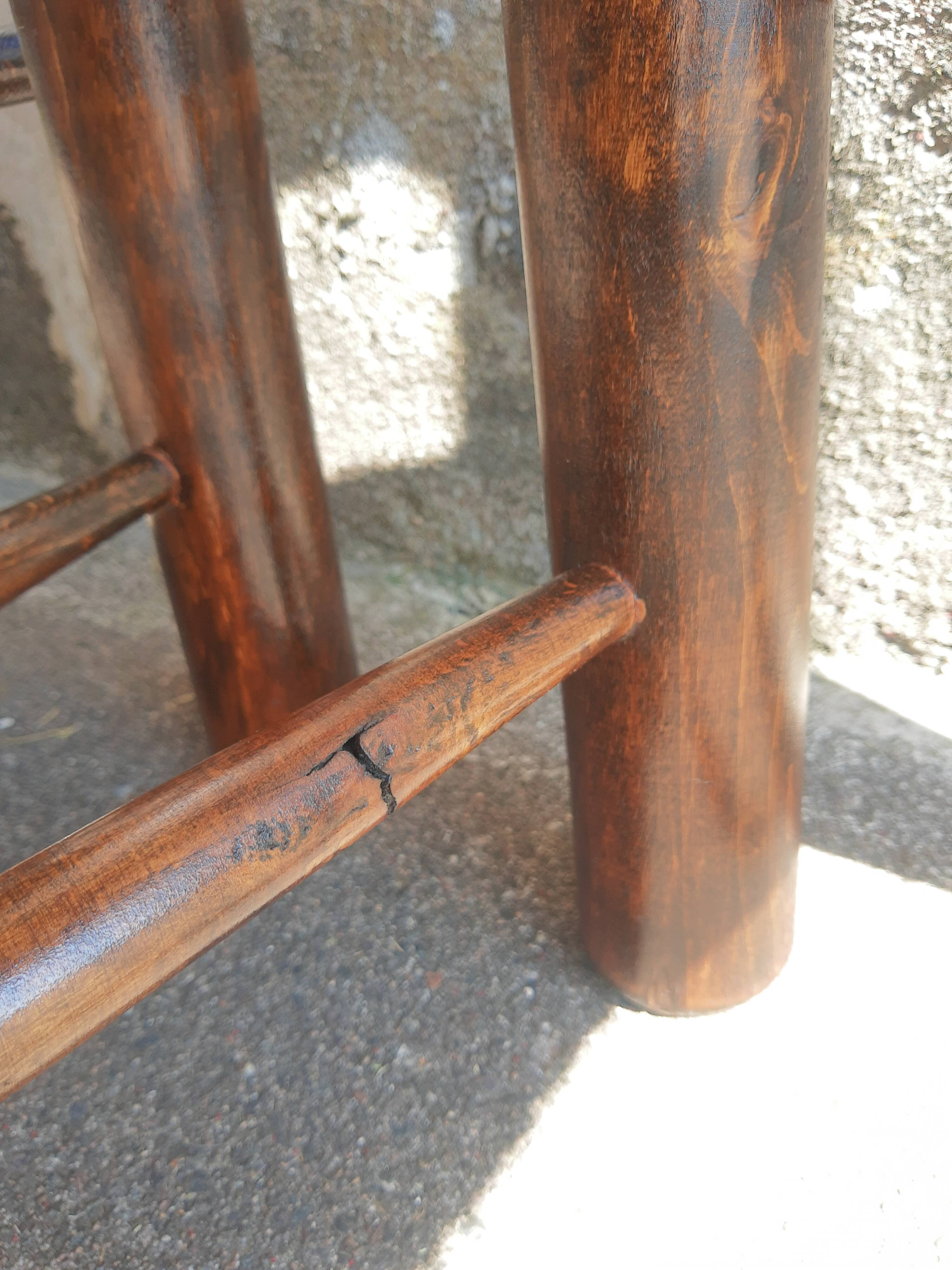 Pair of mulched brutalist chairs and wood